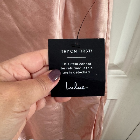 Lulus Effortless Bliss NWT XS‎ Blush Pink Satin Strapless Cowl Back Midi Dress - Picture 6 of 15
